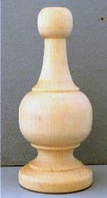 Curtain Rod Wood Finial 1-7/8" Dia. X 4-3/8"