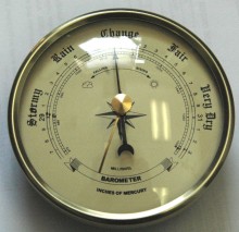 3 1/2 (90mm) Ivory Barometer Instrument Insert/Fit Up
