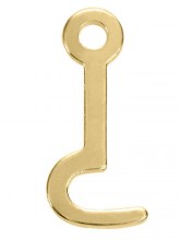 Brass Plated Box Hook 1-1/2 Inch with Screws