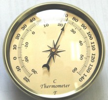 3 1/2 (90mm) Thermometer Gold Insert/Fit Up
