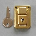 Small Box Lid Latch With Keyed Lock Brass Exposed